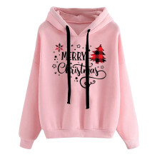 Damen-Weihnachts-Sweatshirt mit Rundhalsausschnitt, Rosa