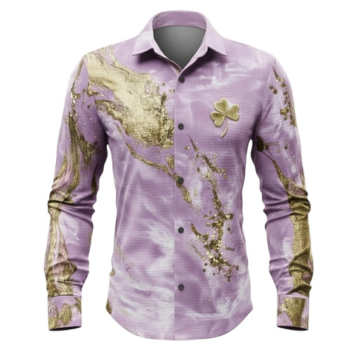 Bluse mit abstraktem St. Patrick's Day-Print und Knopfleiste
