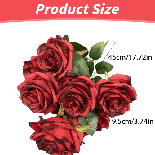 Rose artificiali realistiche bianche a 9 teste e stelo lungo 2