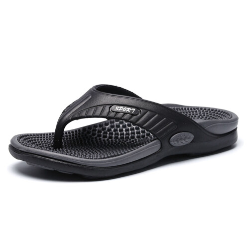 Men's Summer Beach Flip Flops Black Size 8.5