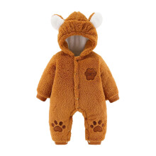 Baby-Winterstrampler mit Bärenohrenkapuze, 0-3 Monate, gelb