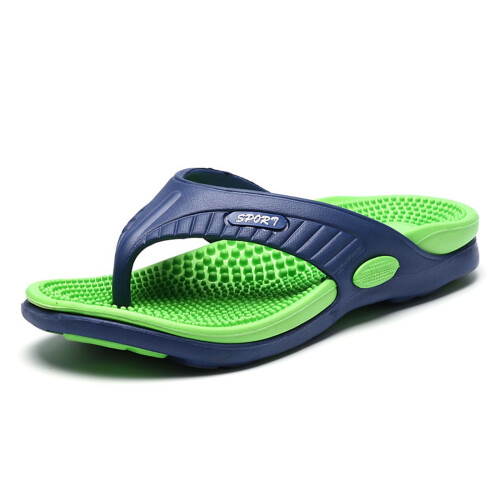 Men's Beach Flip Flops Green Size 9.5