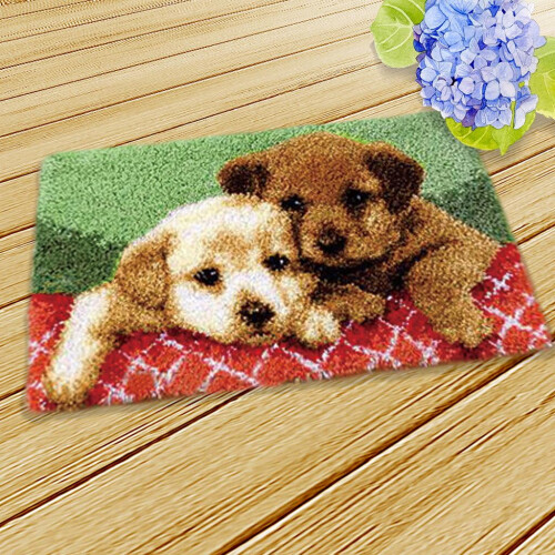 Latch Hook Rug Canvas Dog Pattern DIY Craft Kit 1