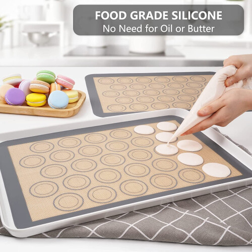 Silikon-Macaronmatte, hitzebeständig, 2er-Pack, 42 x 29,5 cm 2