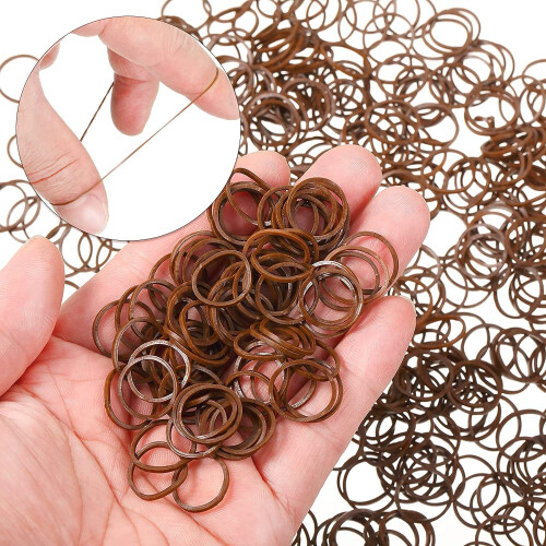 Mini élastiques marron foncé, paquet de 2000 2