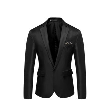 Terno masculino preto liso casual de um botão tamanho M
