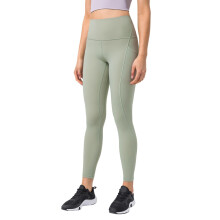 Calça legging feminina de cintura alta para ioga, macia e elástica.