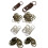 Schlüsselanhänger mit geteilter Kette, Bronze/Kupfer, 2er-Pack 7