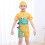 Costume da bagno per bambini e bambine, con stampa gialla e maniche corte 2
