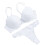 Conjunto de lingerie feminina de renda com argolas de aço, branco 1