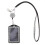 Porte-badge en cuir noir orné de strass 2