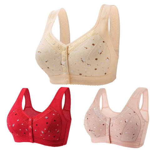 Soutien-gorge à boutonnage devant, bonnets souples, lot de 3 1