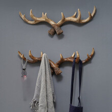 Porte-manteau mural vintage en forme de bois de cerf (1 pièce)