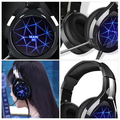 Gaming Headset Wired with Microphone Black 1pc 2