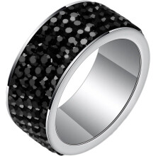 Stainless Steel Ring for Men and Women 8mm 5-Row Cubic