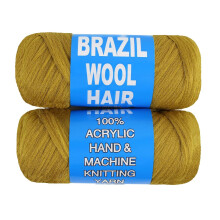 Black Brazilian wool hair yarn for braids 6 rolls