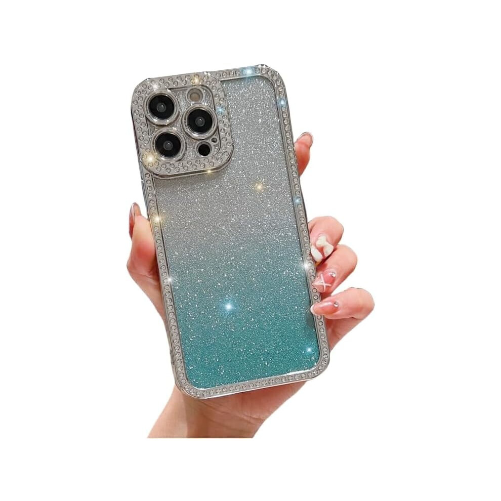 Electroplating Inlaid Rhinestone Glitter Phone Case Green 9362892758195