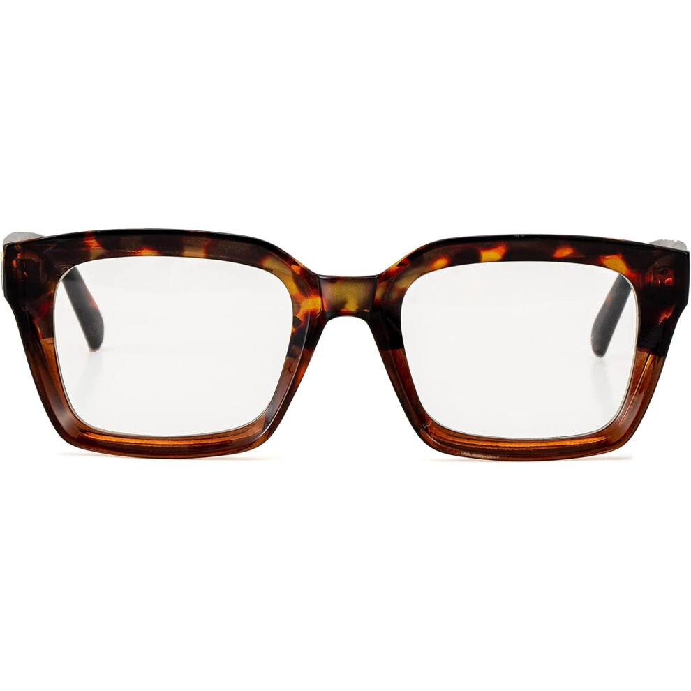 Square Frame Glasses Non-Prescription Clear Lens 1 Pair