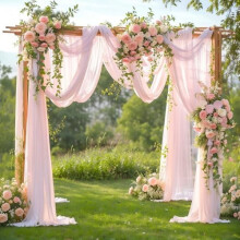 Gjennomsiktig chiffon-draperistoff til bryllupsbue 61 cm 5,5 m