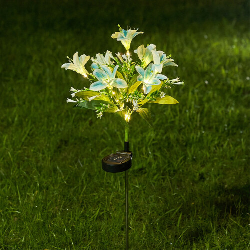 Lampă solară de grădină LED cu design Hibiscus, pachet de 1