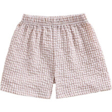 Short à carreaux pour fille, taille haute, coupe ample, kaki, 18-24 mois