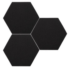 Hexagon akustiske paneler sorte 3 dele