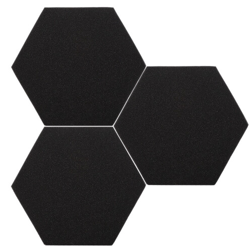 Hexagon akustiske paneler sorte 3 dele