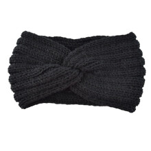 Black knitted wool headband cross style 1 piece