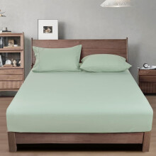 Lençol de algodão tamanho queen (152 x 203 cm) verde sálvia com bolso profundo