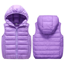 Colete acolchoado com capuz para meninas, leve e sem mangas, tamanho 12–15.