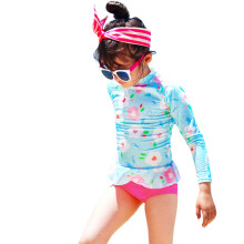 Toddler Girl Swimwear Set Floral Print Long Sleeve Top and