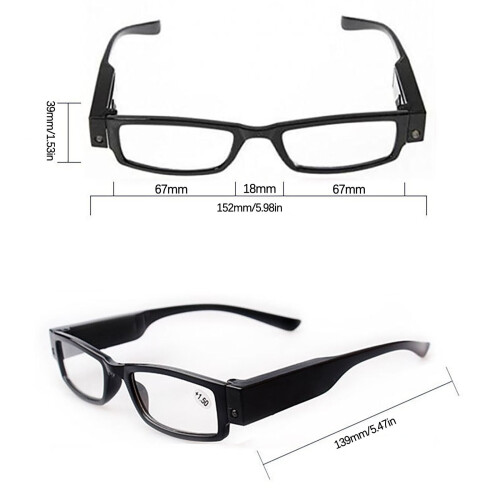 LED Reading Glasses with Light and Case 1 Pair 1