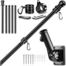 Kit de mastro para bandeira residencial em aço inoxidável, 1 polegada x 5 pés (aproximadamente 2,54 cm x 91,24 cm).