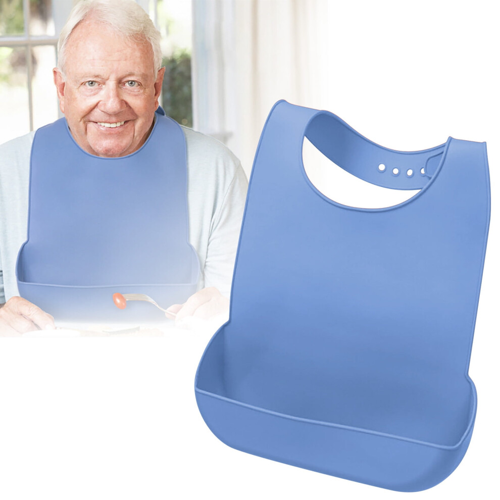 Baby silicone feeding bib with pocket 1 piece
