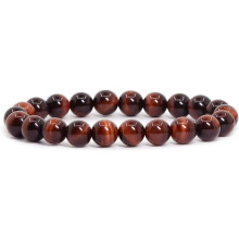 Náramek s pružnými drahokamy, kulatý, 8mm, korálky, 7 palců