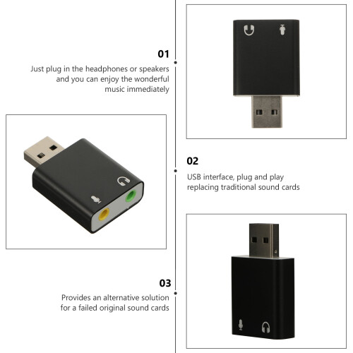 USB Sound Card Portable Stereo External Audio Adapter 1
