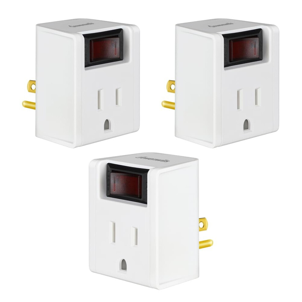 Ul Listed Grounded Power Adapter With Switch 3-Prong 15A Red 9341593780803
