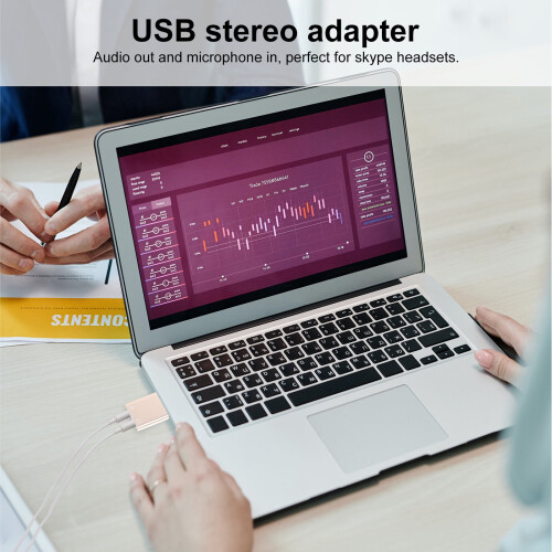 USB-geluidskaart 7.1 USB-audio-interface met aansluiting voor headsetmicrofoon 1