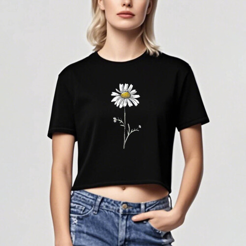 Γυναικείο Crop Top με Φλοράλ Στάμπα από Βαμβάκι XS-XL 1