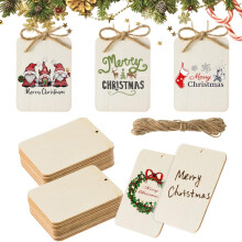 Wooden Tags 2.5x3.5 inch Unfinished with Holes 40 pcs