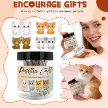 Positive Cats Affirmation Cards for Anxiety Relief, 60-Card