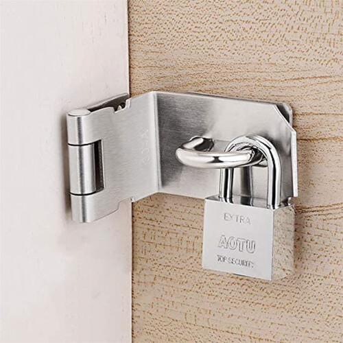 Stainless Steel Door Lock Hasp 90 Degree Right Angle Thick