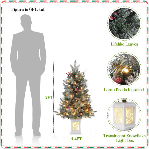 WhizMax pre-lit artificial Christmas tree 3ft with 78 warm 1