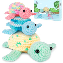 Beginner Crochet Kit for Adults with Video Tutorials Turtle