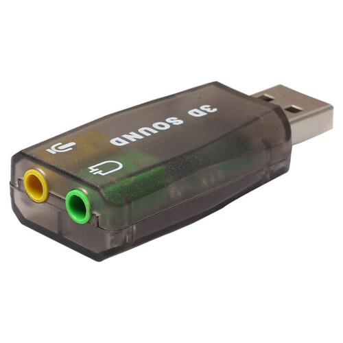 USB-audioadapter voor 3,5 mm-headset met microfoon.