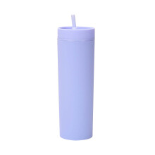 Gobelet isotherme fin en acrylique dépoli de 473 ml (16 oz) avec couvercle et paille