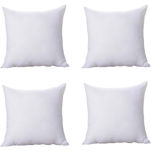 Conjunto de 4 enchimentos para almofadas 45x45cm (18x18 polegadas), macios e confortáveis.