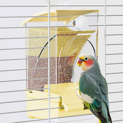 Mangeoire suspendue transparente 1,7 L pour petits oiseaux
