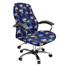 Housse de chaise de bureau extensible violette amovible et pivotante
