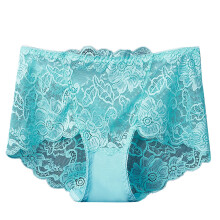 Culotte taille haute en dentelle florale pour femme, avec effet ventre plat
